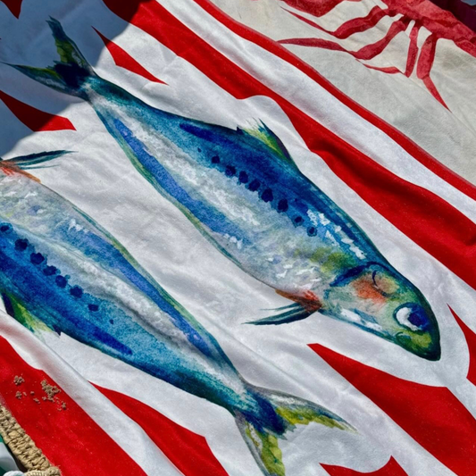 Toalha de Praia Personalizada Sardinhas